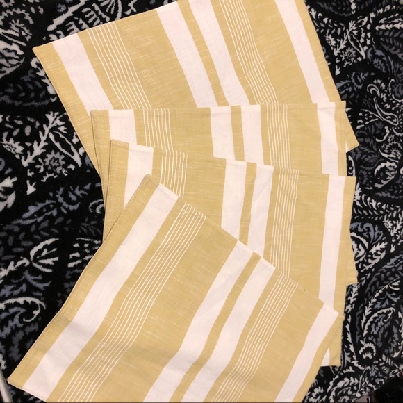 NWOT (4)Woven Stripe Placemats Yellow Project 62 - Picture 1 of 4